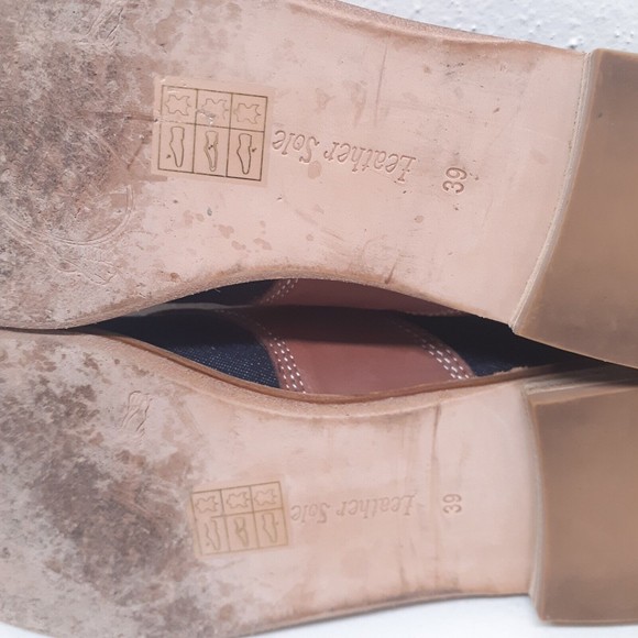 F-Troupe Womens Saddle Shoes Sz 39 Leather and Denim Brown Blue US Sz 8.5 - Picture 11 of 16